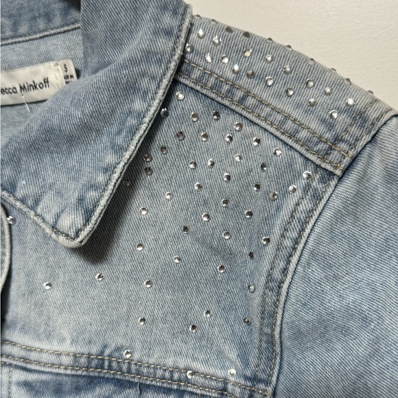 Rebecca Minkoff Jackets & Blazers - Light Blue Denim Jacket with Studded Shoulders